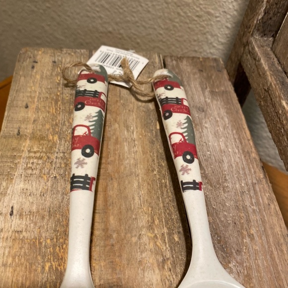 Christmas Serving Utensils, Red Truck Serving Spoon & Serving Fork Set Of 2 - Picture 15 of 16